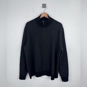 Polo Ralph Lauren Men Grey Regular Fit Wool Quarter Zip Sweater Size